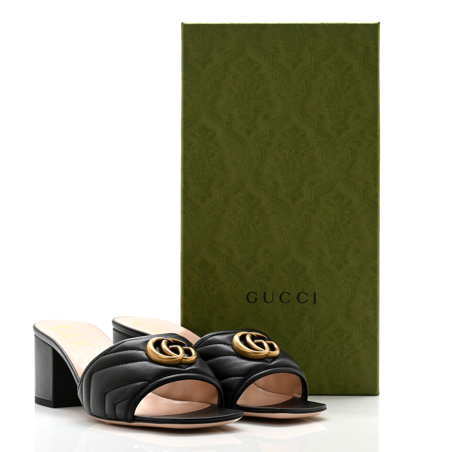 Gucci Nappa Matelasse GG Marmont 55mm Slide Sandals 38 Black 10 of 10