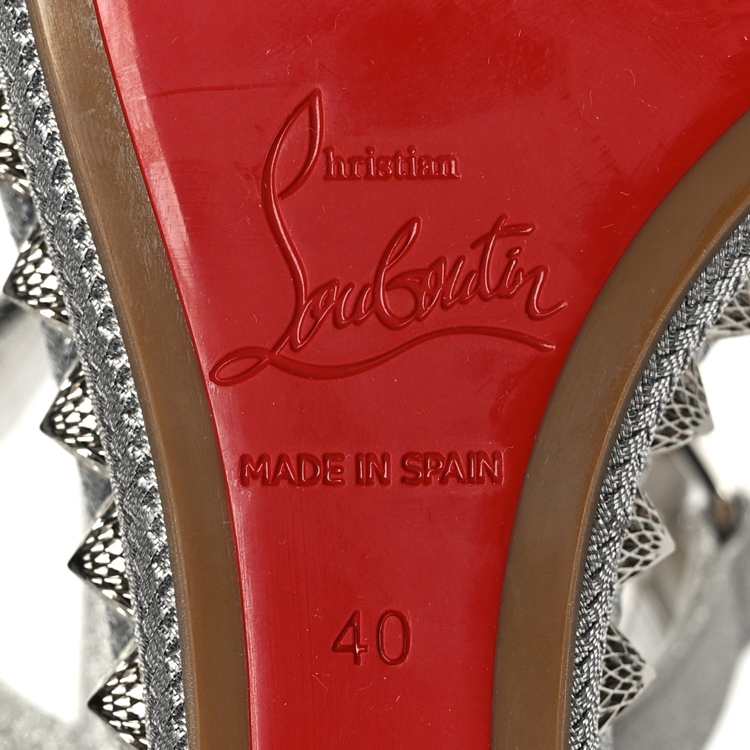 Christian Louboutin Mini Glitter Pira Ryad 110 Wedge Sandals 40 Silver 7 of 7