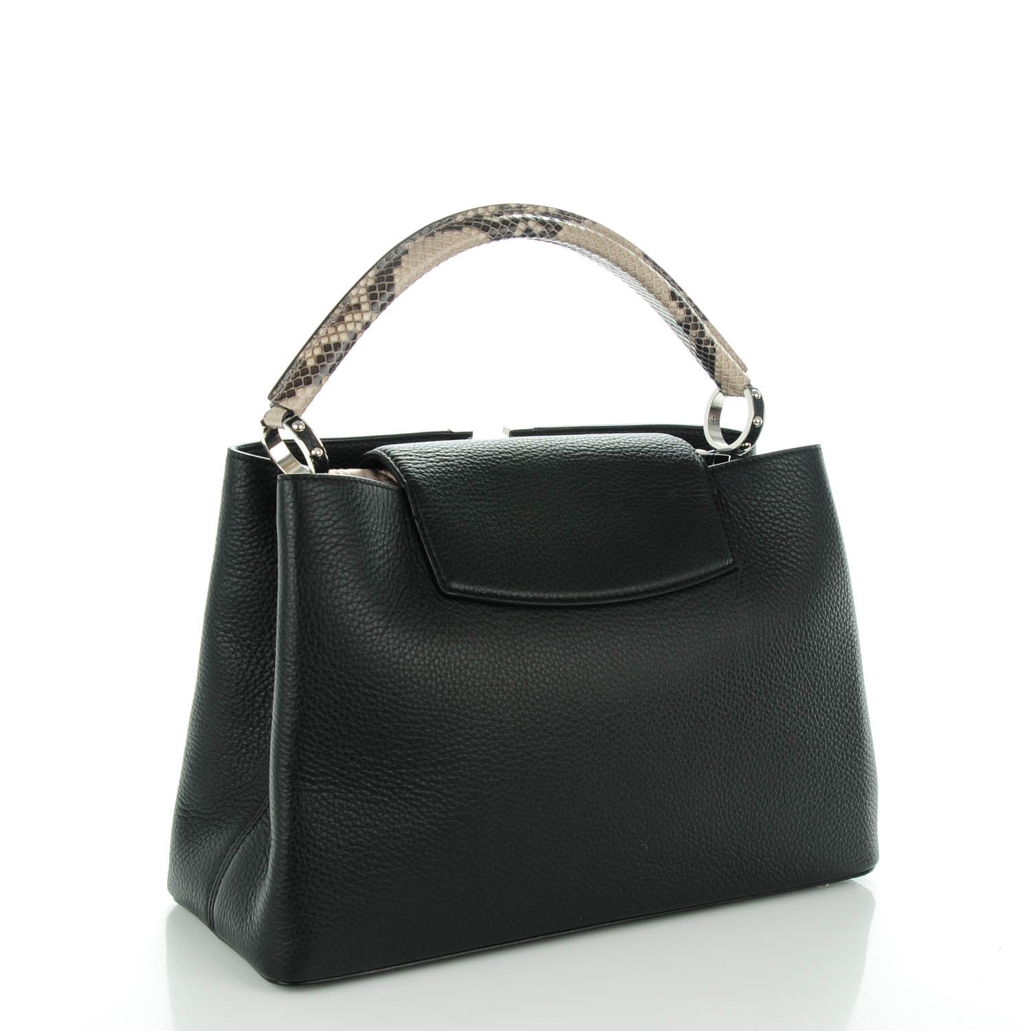 Louis Vuitton Taurillon Python Capucines MM Black 3 of 7
