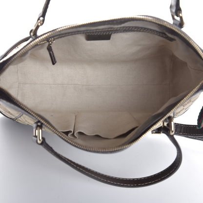 Gucci Monogram Web Mayfair Top Handle Satchel Dark Brown 6 of 9