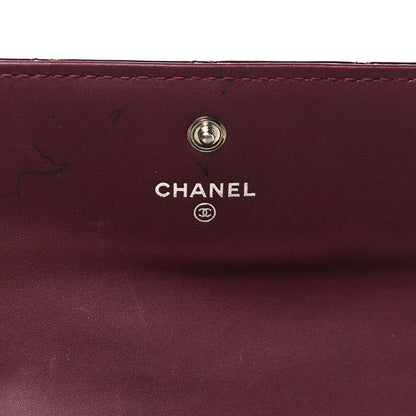 Chanel Patent Quilted Large Brilliant Flap Wallet Dark Burgundy 6 of 12