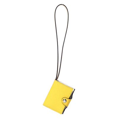Hermes Evercolor Swift Verso Ulysse Nano Bag Charm Jaune de Naples Nata 1 of 4