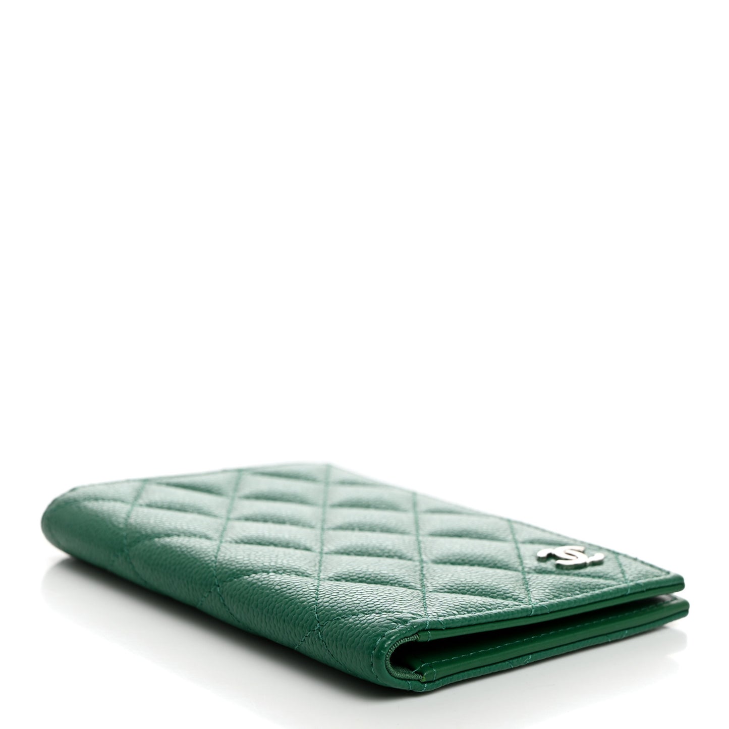 Caviar Quilted Passport Holder Green