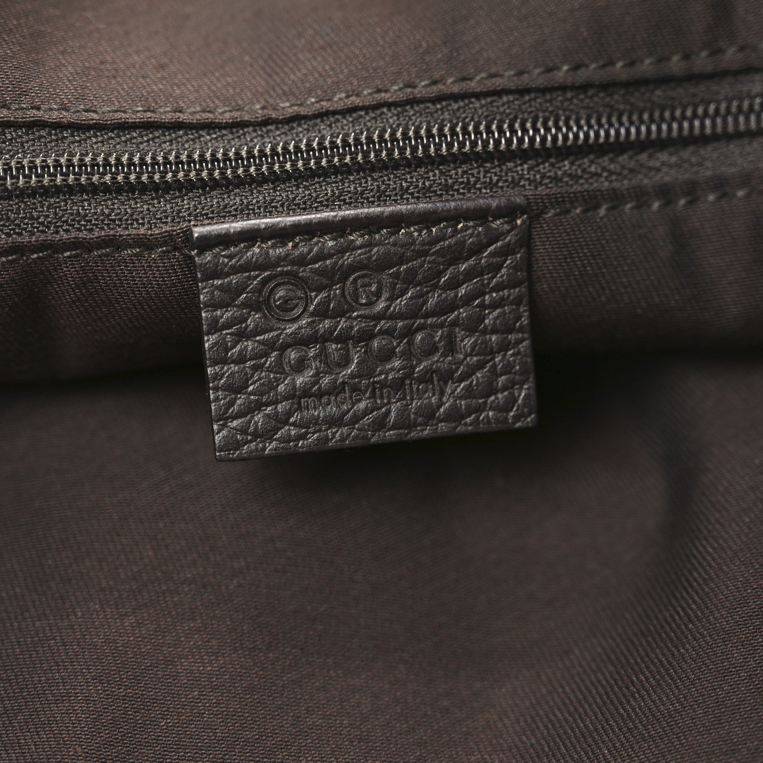 Gucci Denim Monogram Medium Abbey Tote Dark Brown 6 of 10