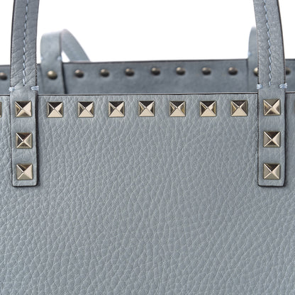 Valentino Garavani Pebbled Calfskin Rockstud Double Handle Cinch Tote Nube 9 of 9