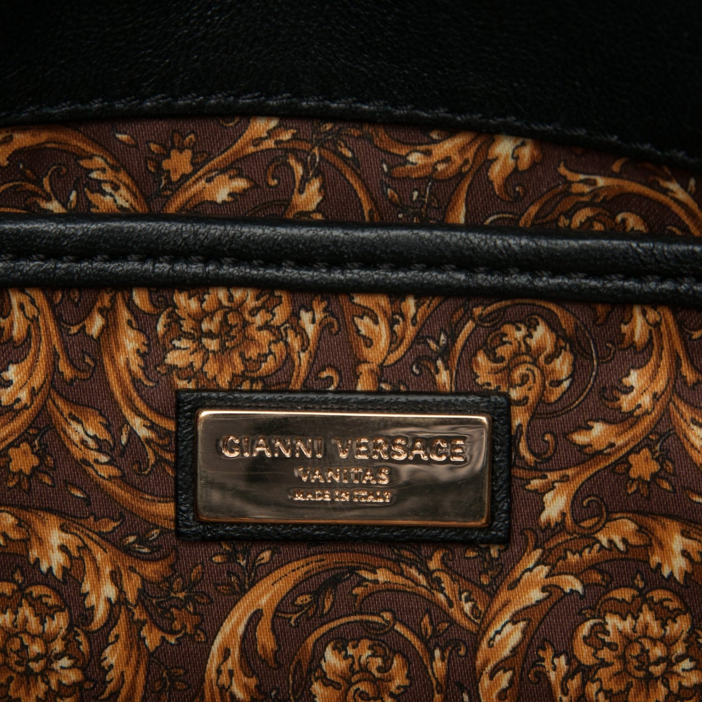 Nappa Barocco Quilted Calliope Vanitas Shoulder Bag Black