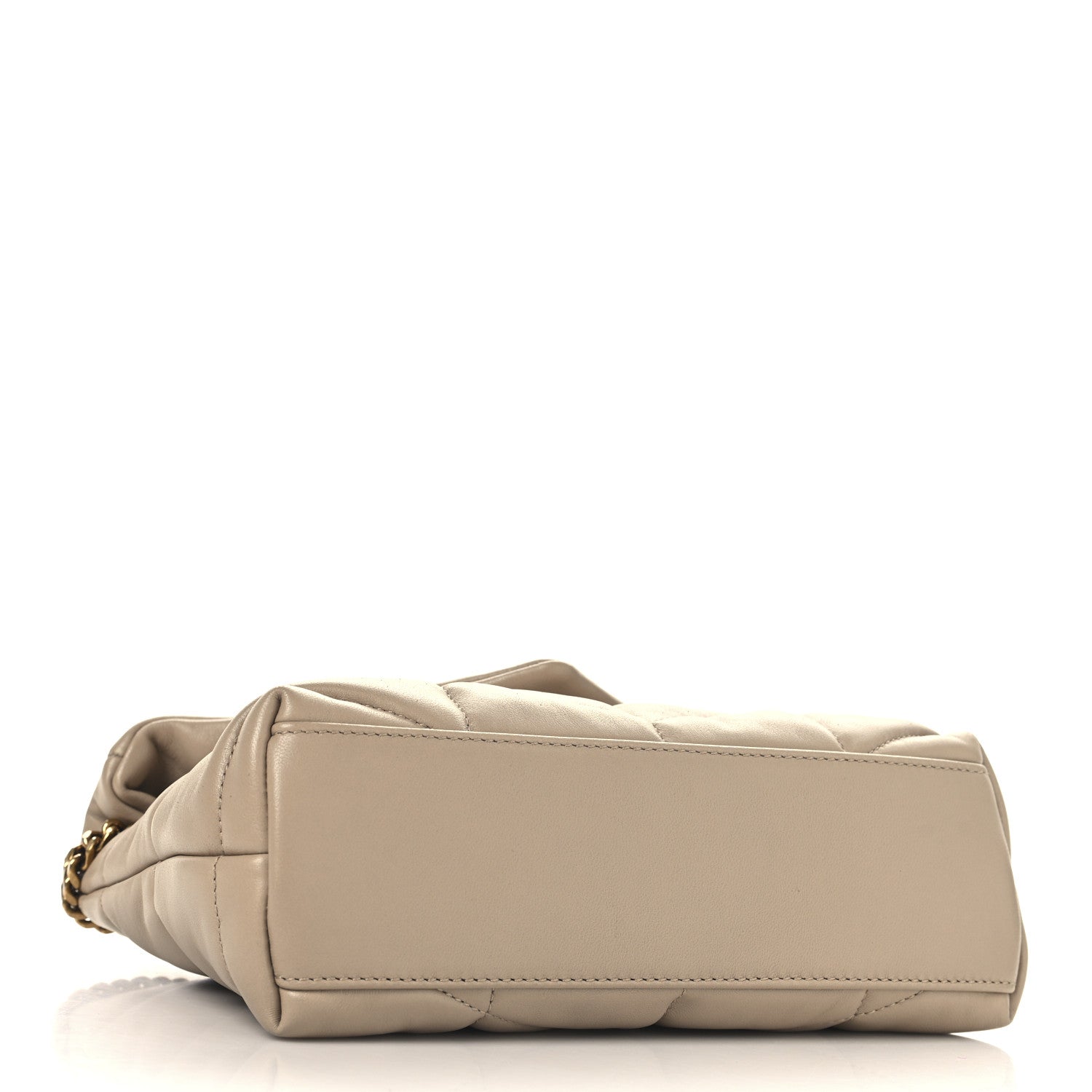 Saint Laurent Lambskin Quilted Toy Loulou Puffer Monogram Chain Satchel Dark Beige 4 of 10