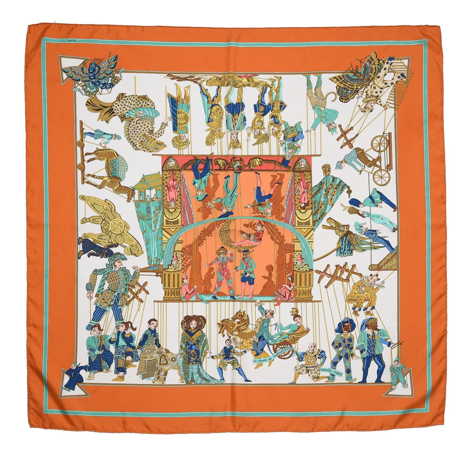 Hermes Silk Les Temps Du Marionnettes Scarf 90 1 of 7