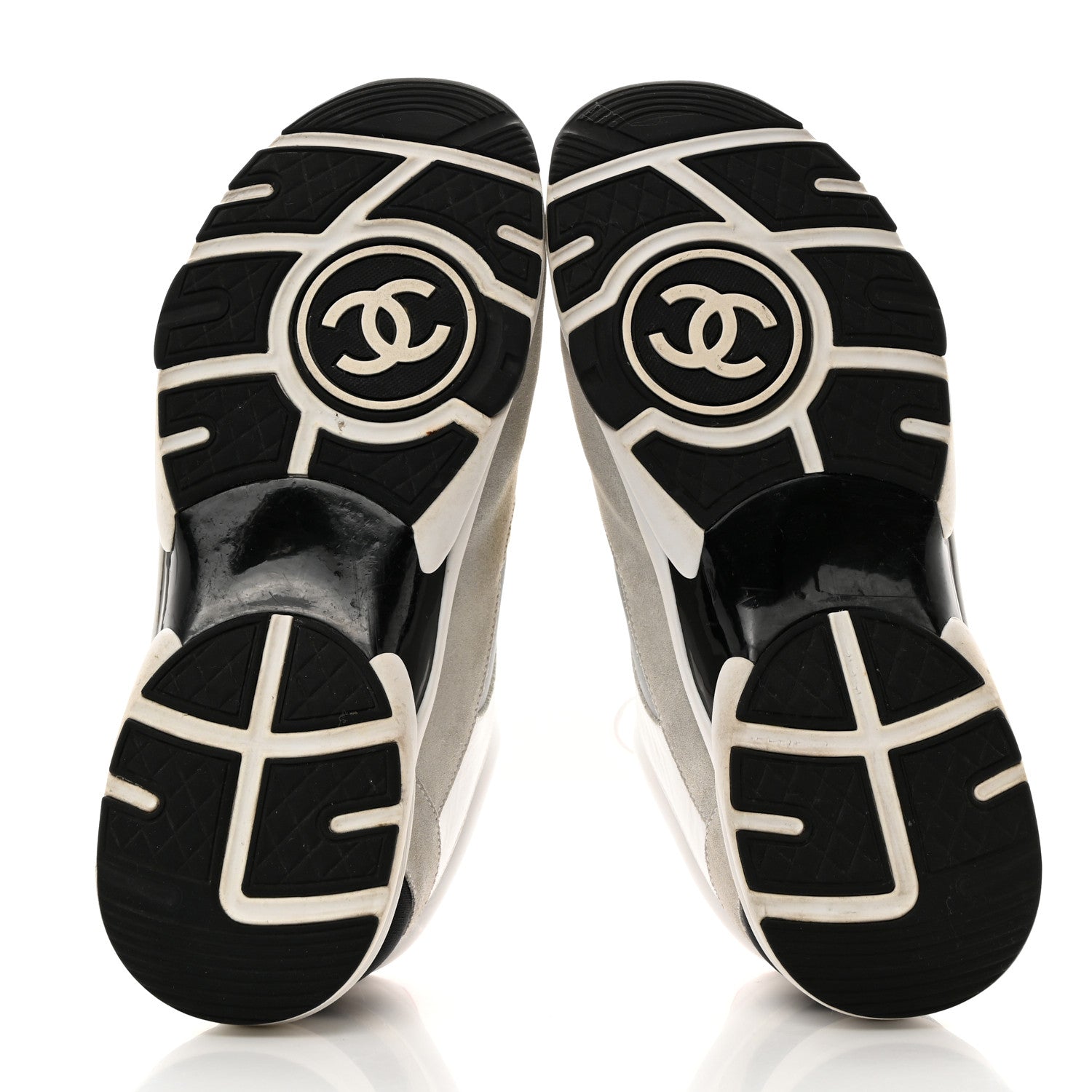Chanel Calfskin Fabric Sneakers 41 White Silver Fluo Pink 5 of 10