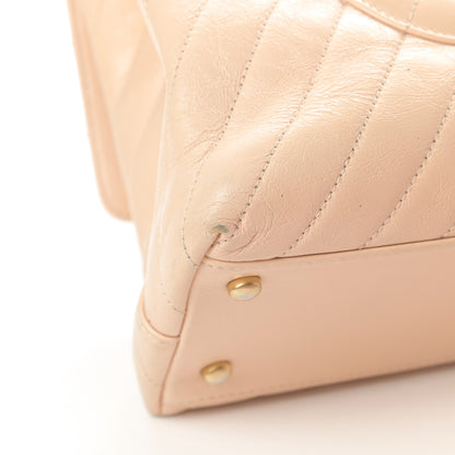 Chanel Calfskin Chevron Quilted Medium Coco Handle Flap Beige 12 of 17