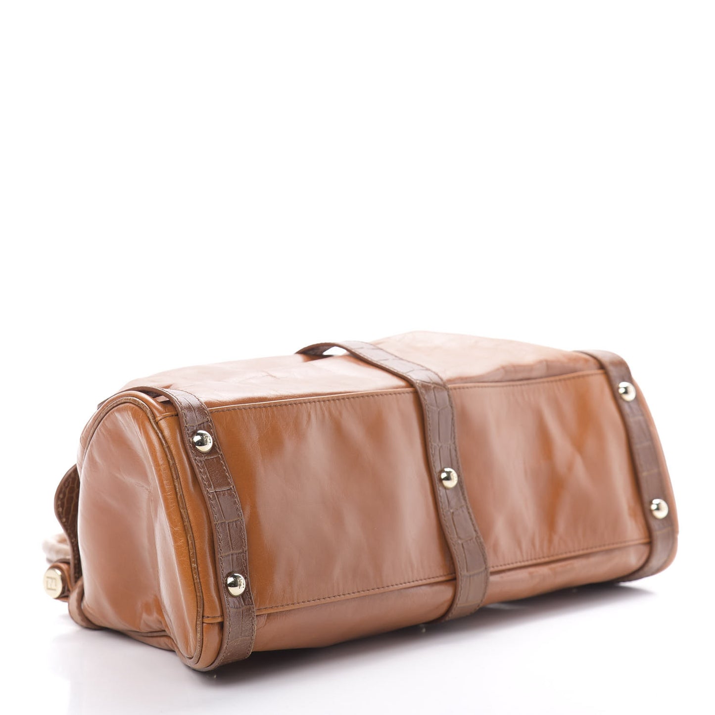 Lambskin Crocodile Embossed Medium Magic Bag Honey