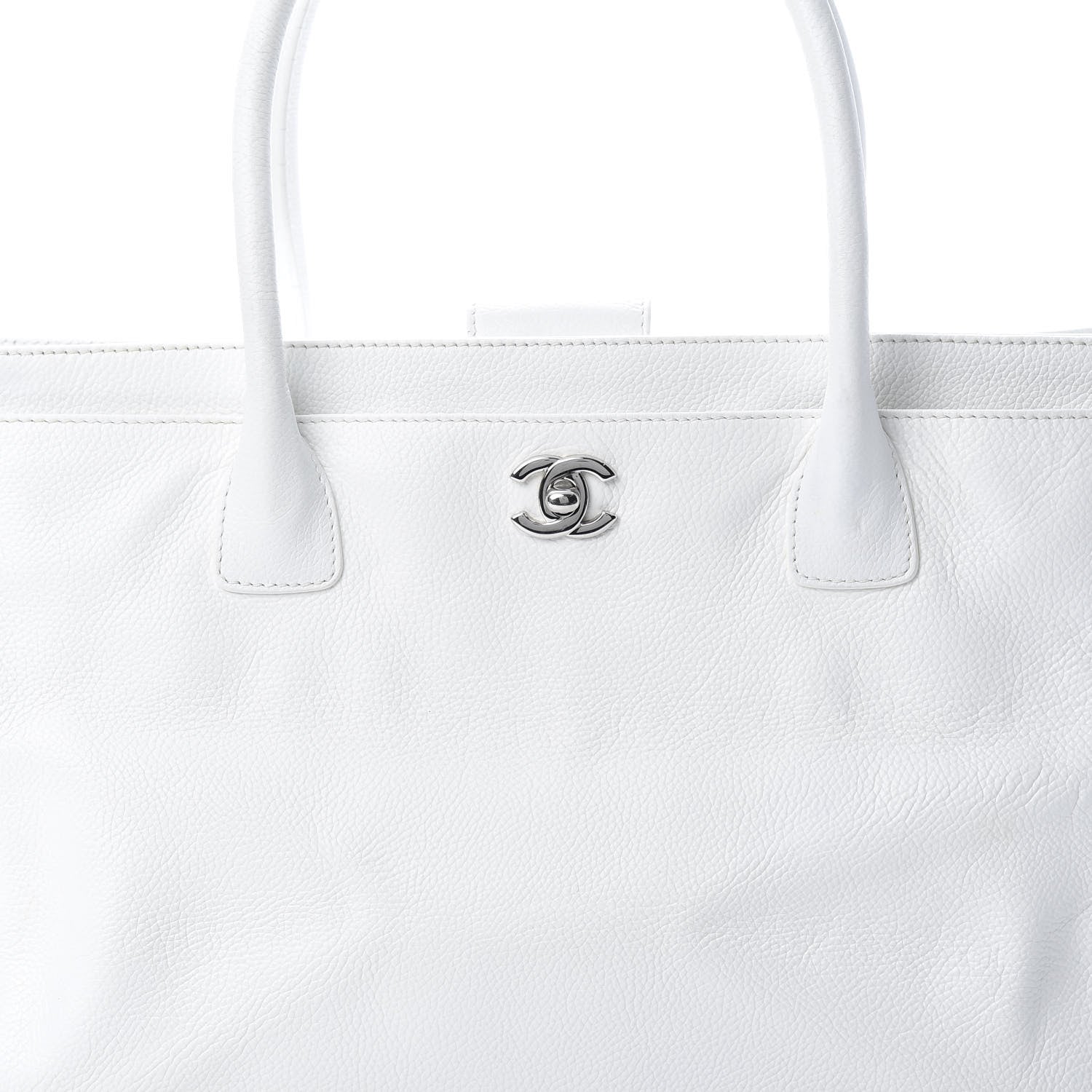 Chanel Calfskin Cerf Executive Shopper Tote White 8 of 14