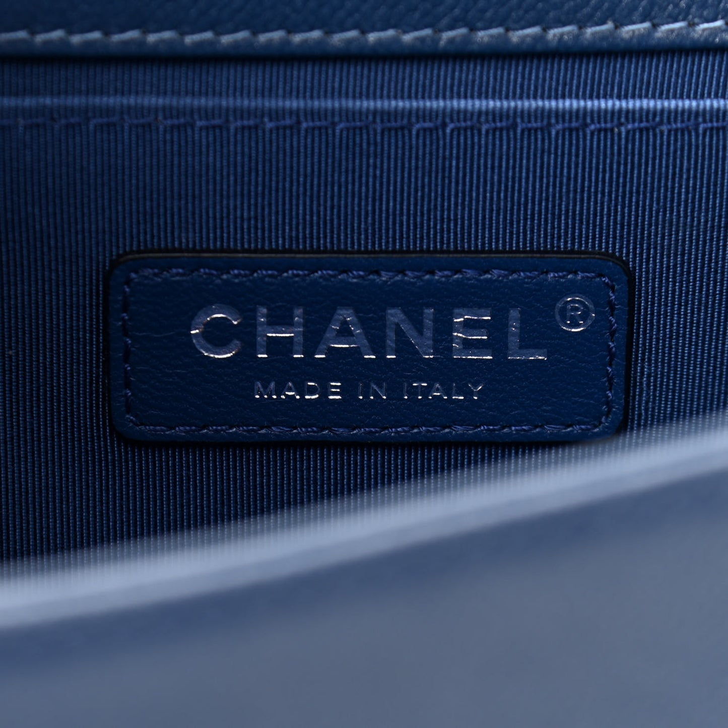 Caviar Quilted Medium Boy Flap Blue