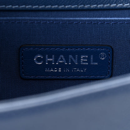 Chanel Caviar Quilted Medium Boy Flap Blue 6 of 10