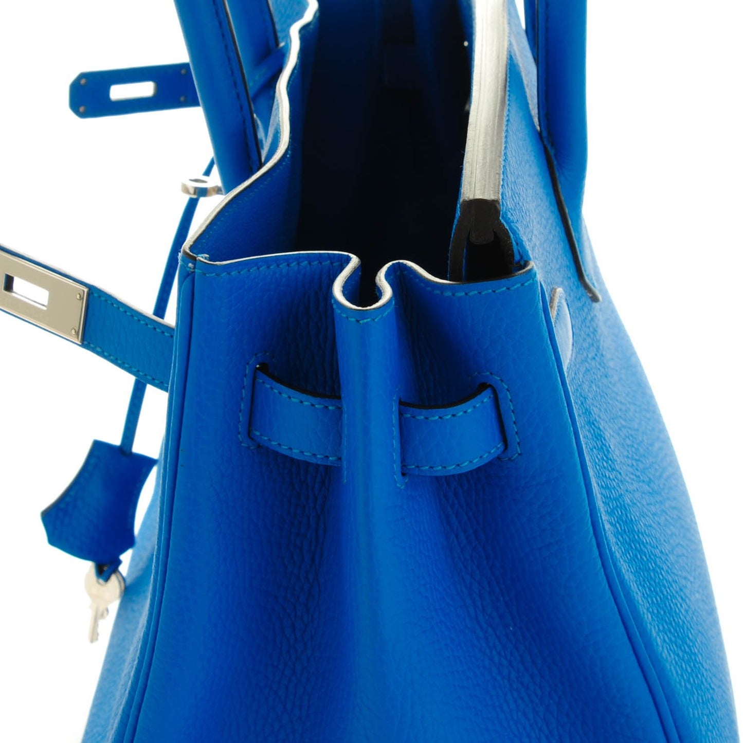 Taurillon Clemence Birkin 35 Bleu Hydra