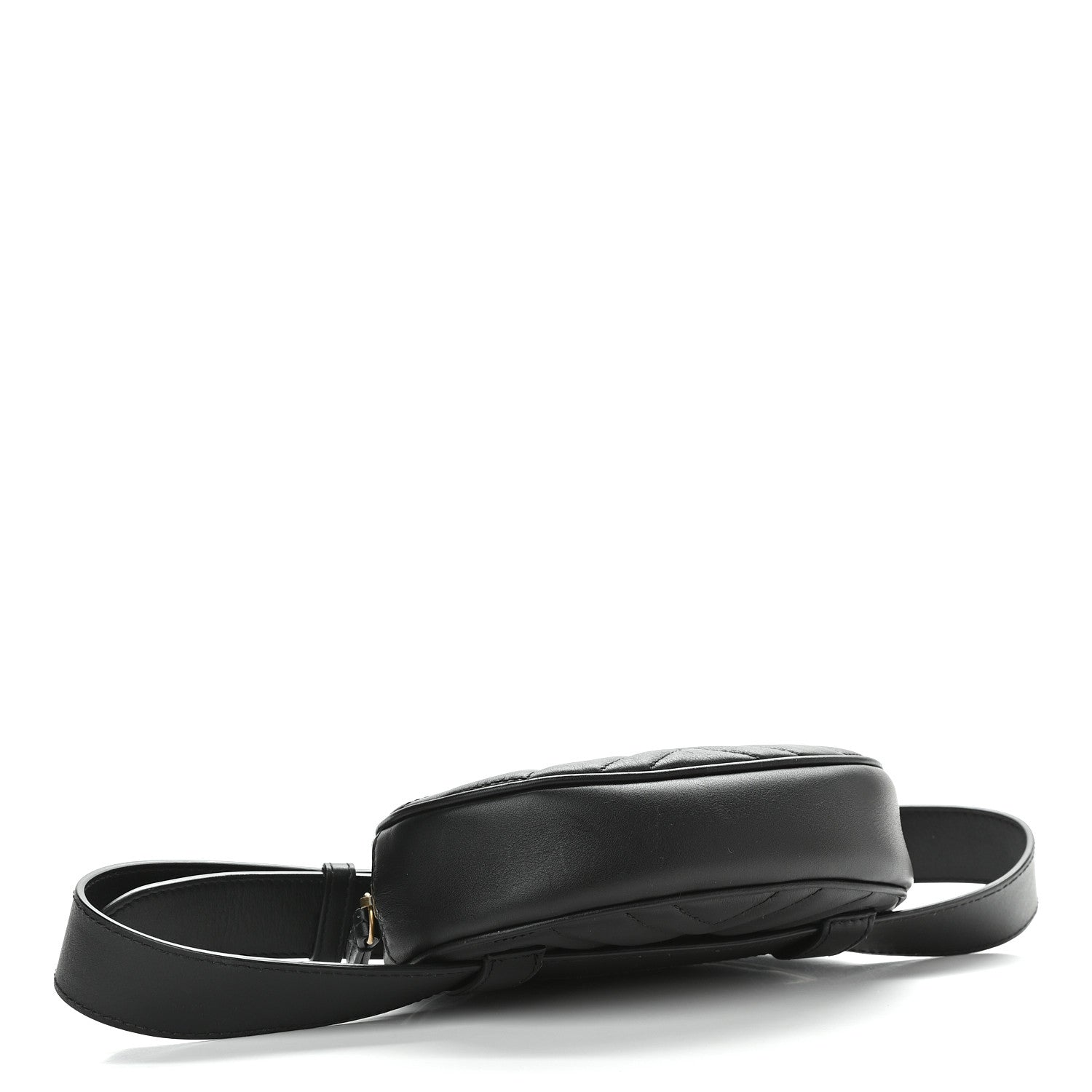 Gucci Calfskin Matelasse GG Marmont Belt Bag 85 34 Black 4 of 10