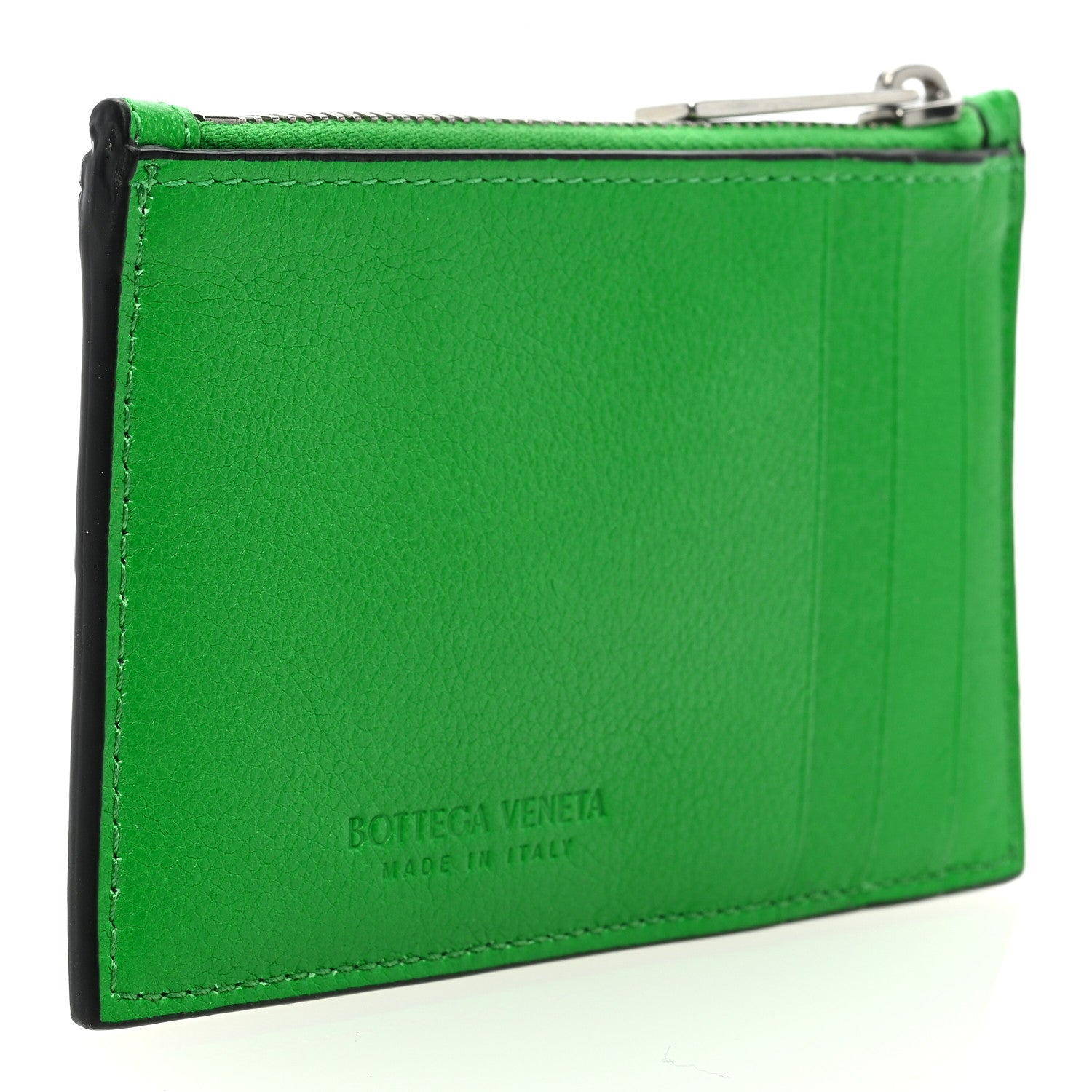 Bottega Veneta Nappa Calfskin Maxi Intrecciato Zipped Card Case Parakeet 3 of 6