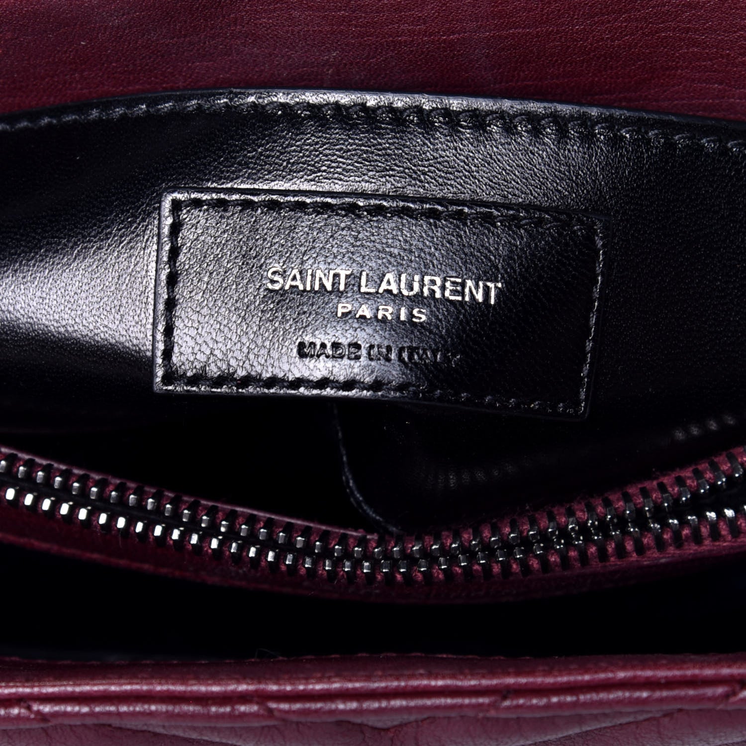 Saint Laurent Sheepskin Matelasse Chevron Monogram Medium College Bag Rouge Legion 7 of 10