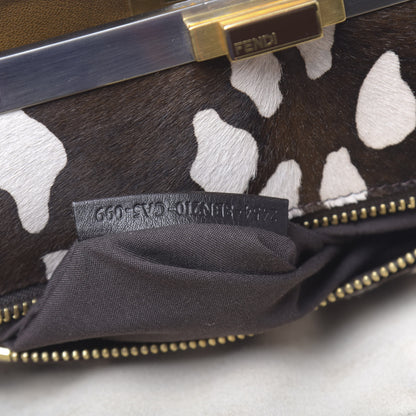 Fendi Goatskin Calf Hair Large Peekaboo Iconic Satchel Cuoio Moro 9 of 12