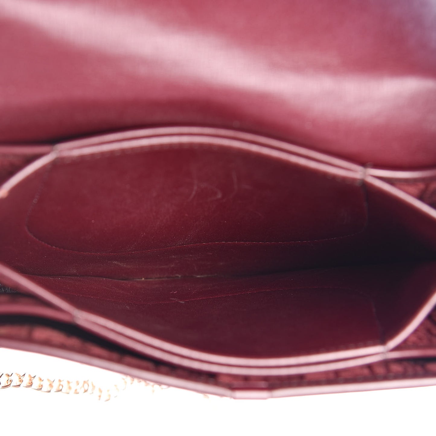 Monogram Round Chain Crossbody Red