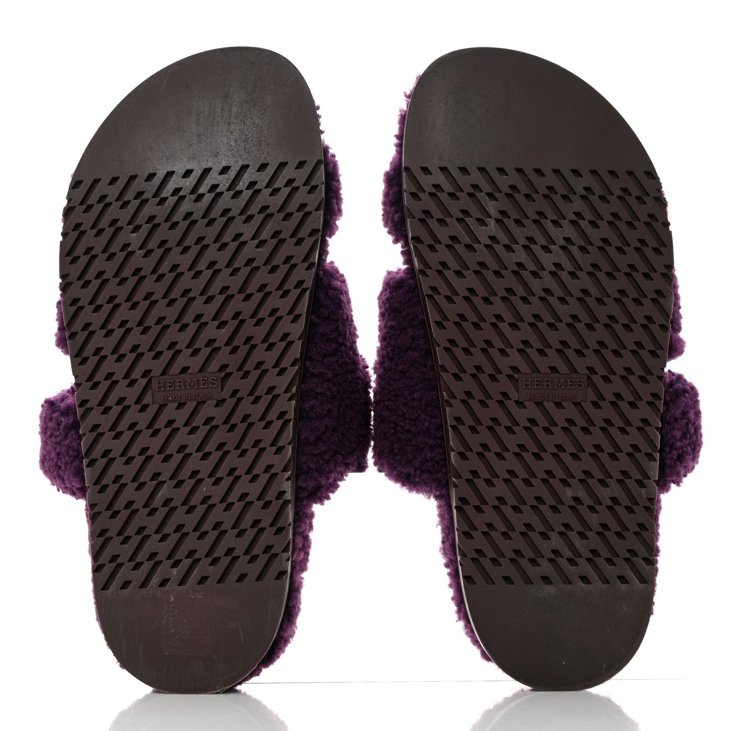 Hermes Woolskin Womens Chypre Sandals 37 Violet Fonce 5 of 9