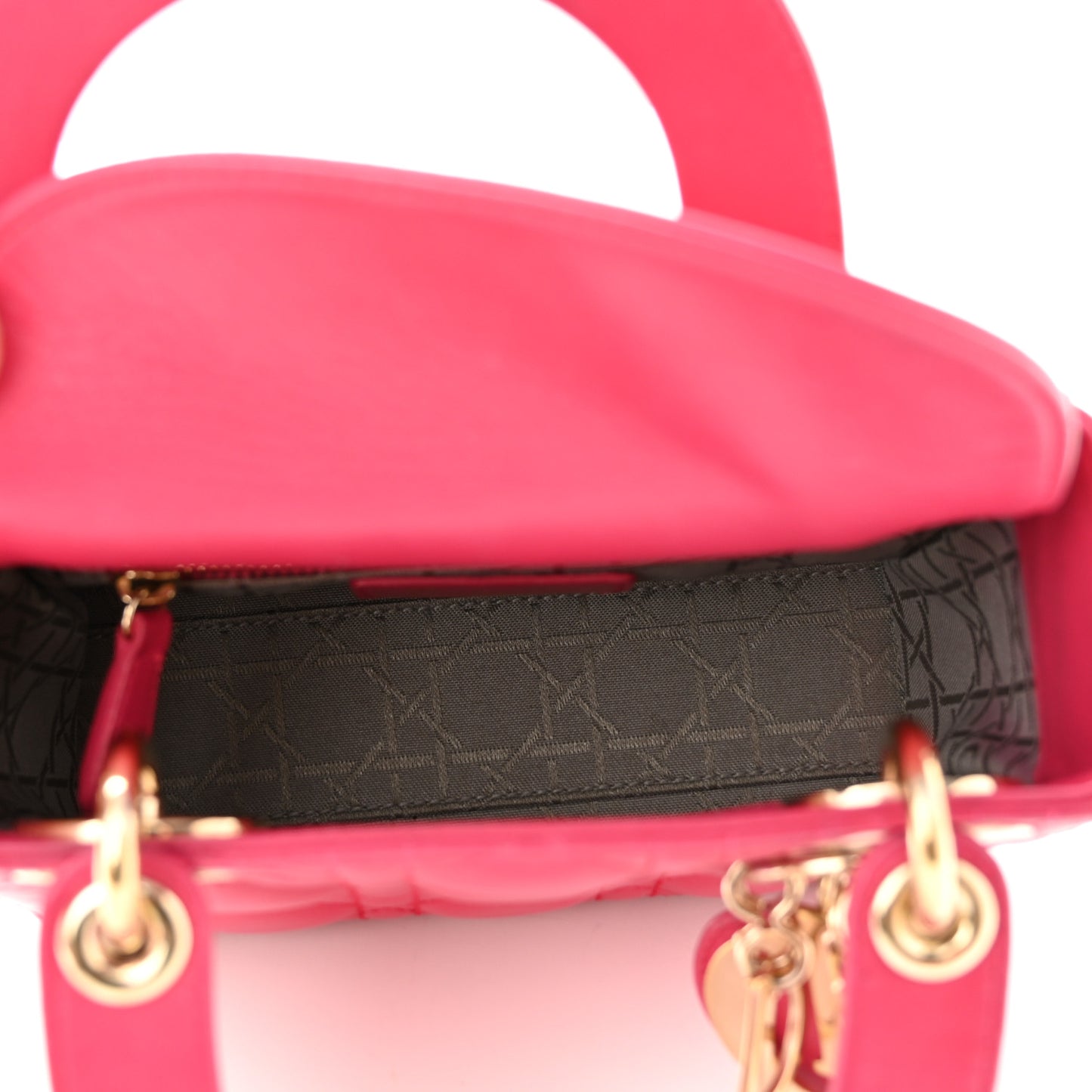 Lambskin Cannage Mini Lady Dior Fuchsia