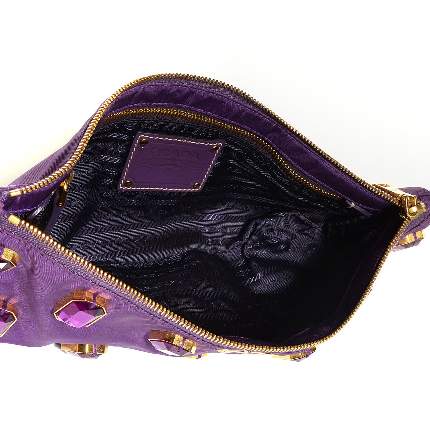 Tessuto Nylon Pietre Jeweled Shoulder Bag Anemone
