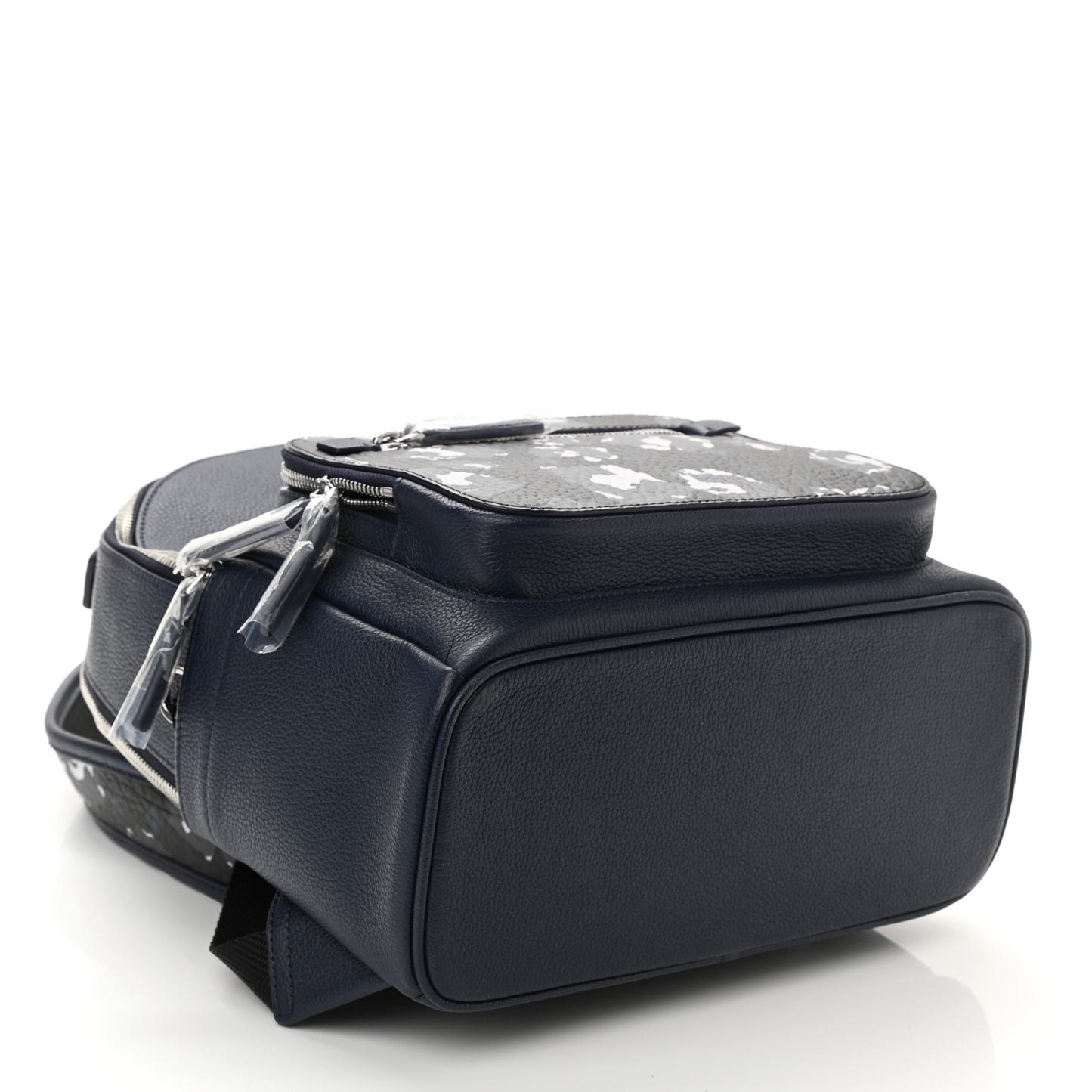 Calfskin Visetos Floral Leopard Klassik Small Stark Backpack Blue Black