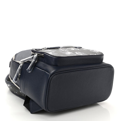 MCM Calfskin Visetos Floral Leopard Klassik Small Stark Backpack Blue Black 4 of 8