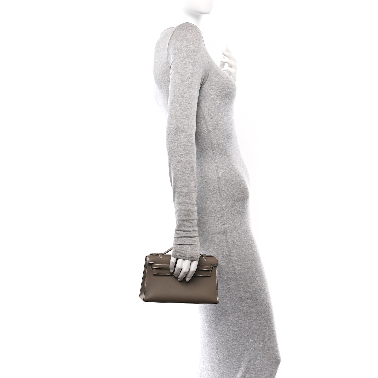 Hermes Swift Kelly Pochette Clutch Etoupe 2 of 10