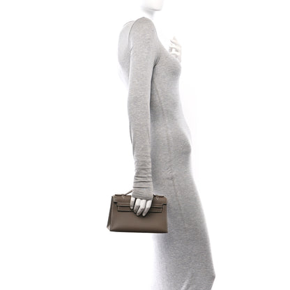 Hermes Swift Kelly Pochette Clutch Etoupe 2 of 10
