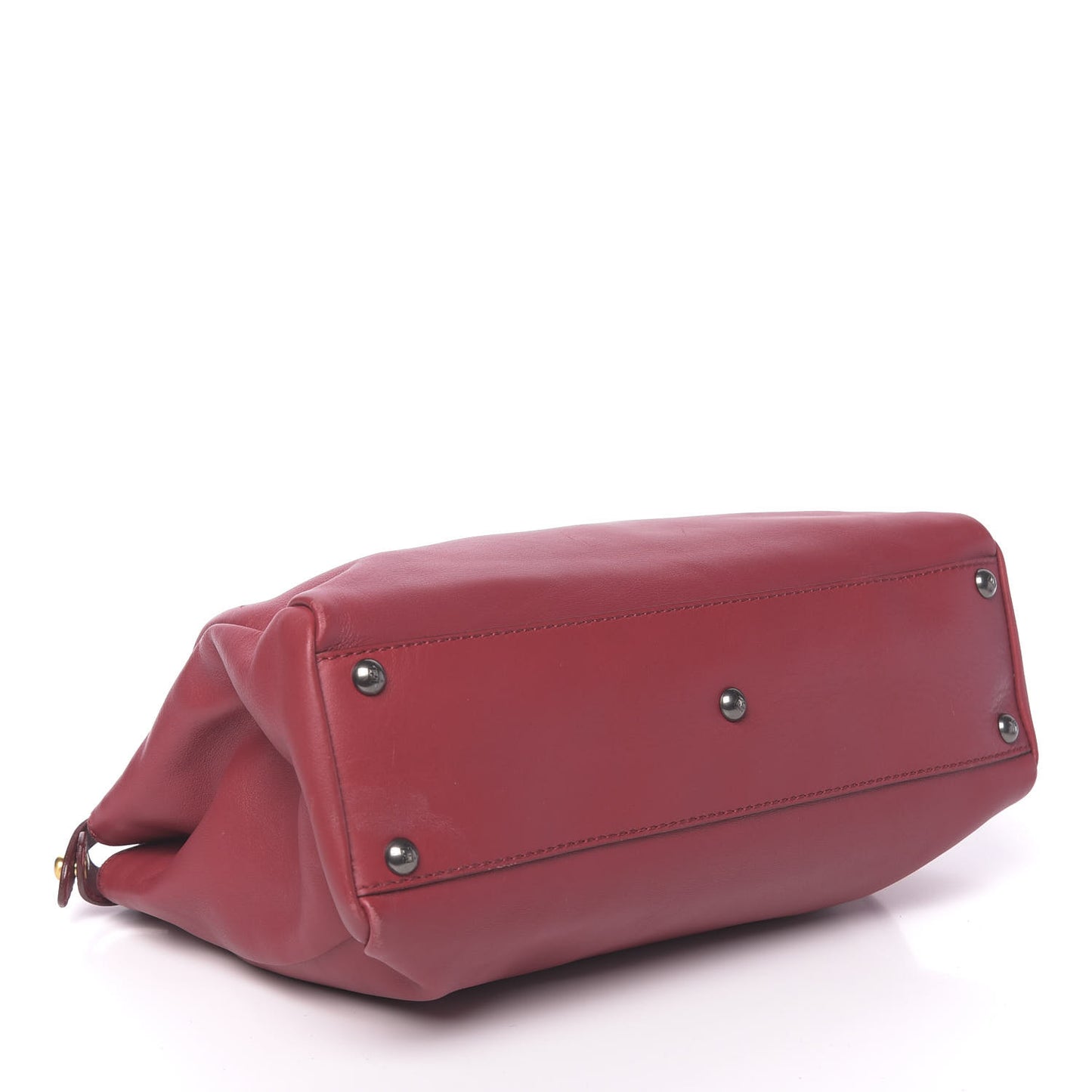 Vitello Suede Medium Peekaboo Iconic Satchel Rubino Peonia