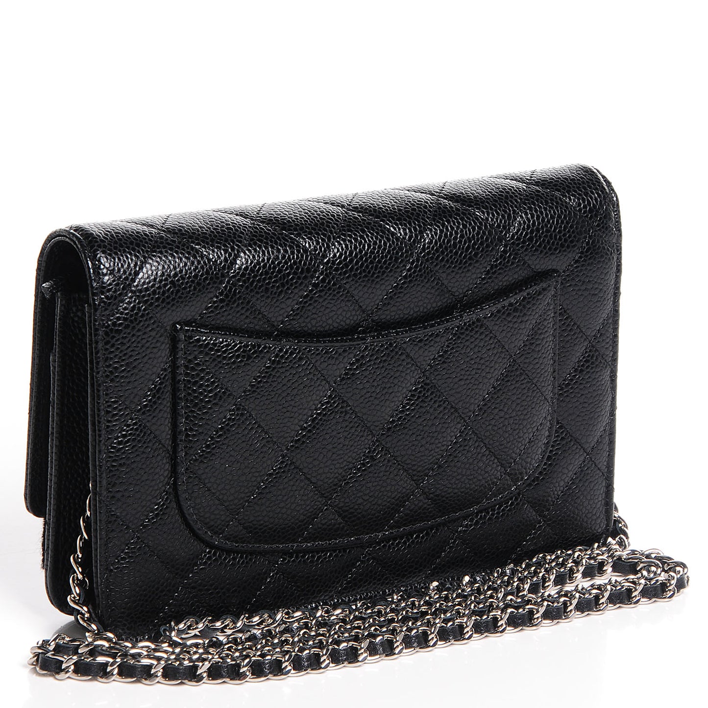 Caviar Quilted Wallet On Chain WOC Black