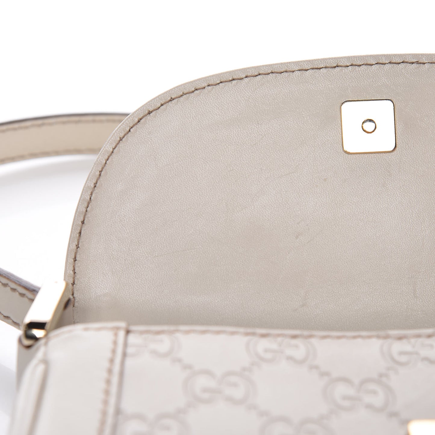 Guccissima Small Shoulder Bag Off White