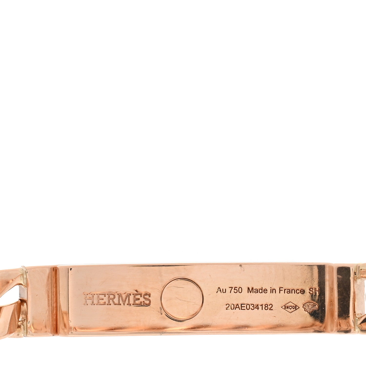 Hermes 18K Rose Gold Diamond PM Kelly Gourmette Bracelet SH 3 of 3