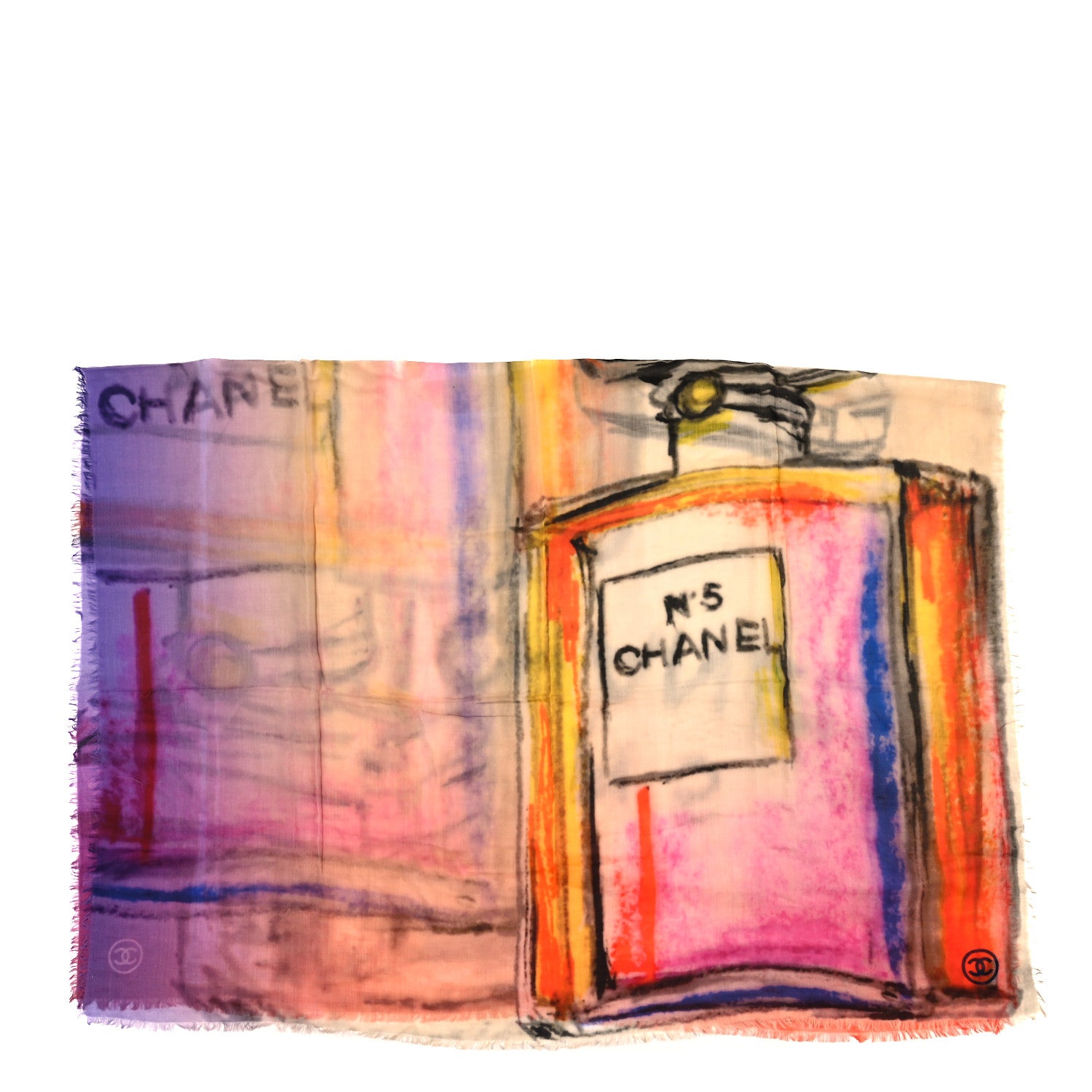 Chanel Cashmere CC No 5 Scarf Shawl Multicolor 2 of 3