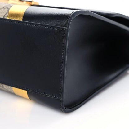 Gucci Calfskin GG Supreme Monogram Medium Padlock Shoulder Bag Black Gold 6 of 11