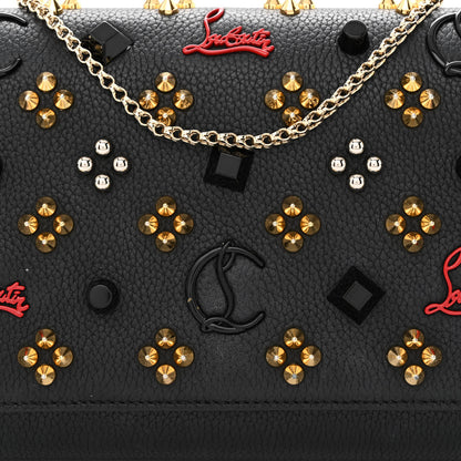 Christian Louboutin Grained Calfskin Spikes Loubinthesky Paloma Wallet On Chain Black Multimetal 8 of 11