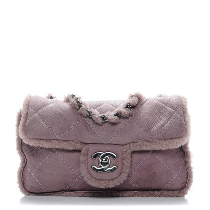 Chanel Shearling Quilted Medium Single Flap Purple 1 of 7