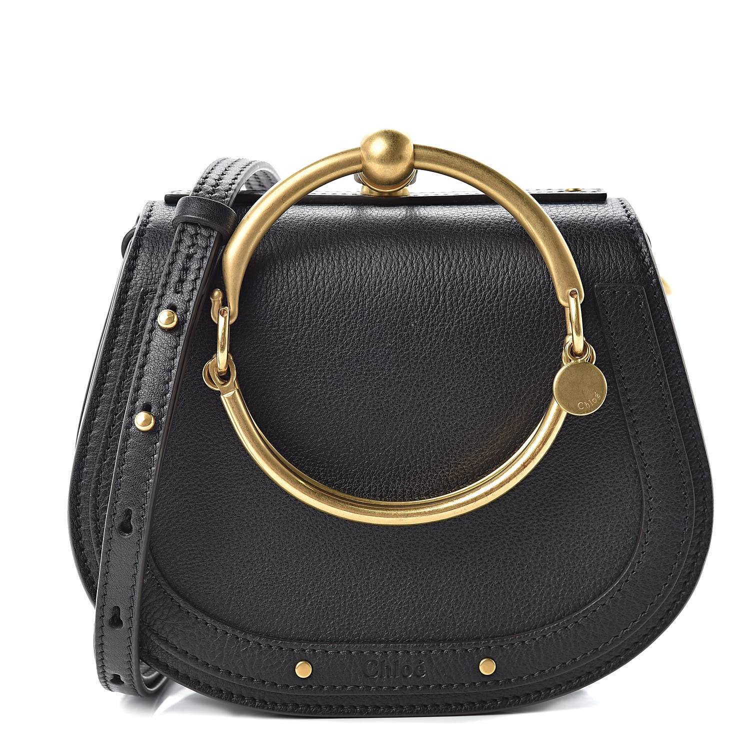 Chloe Calfskin Suede Small Nile Bracelet Bag Black 1 of 11