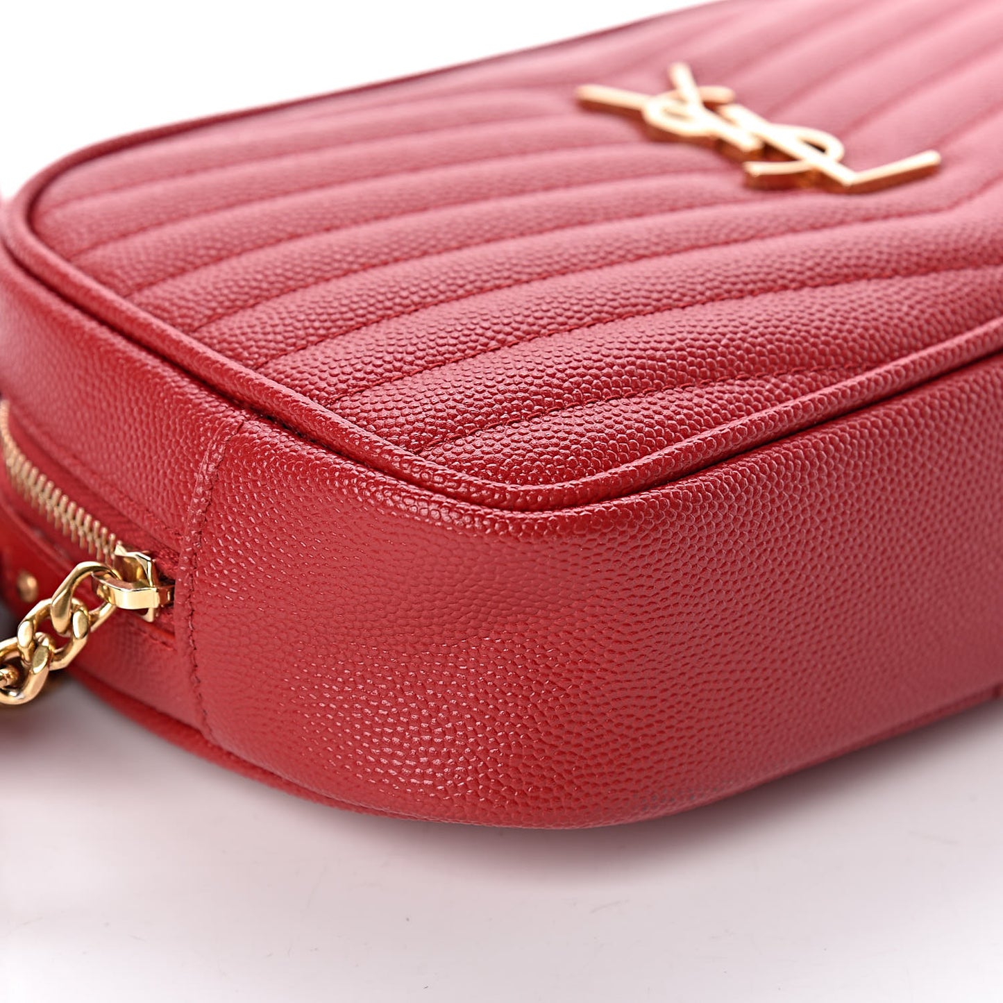 Grain De Poudre Matelasse Monogram Mini Lou Camera Bag Eros Red