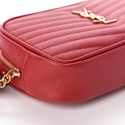 Saint Laurent Grain De Poudre Matelasse Monogram Mini Lou Camera Bag Eros Red 9 of 10