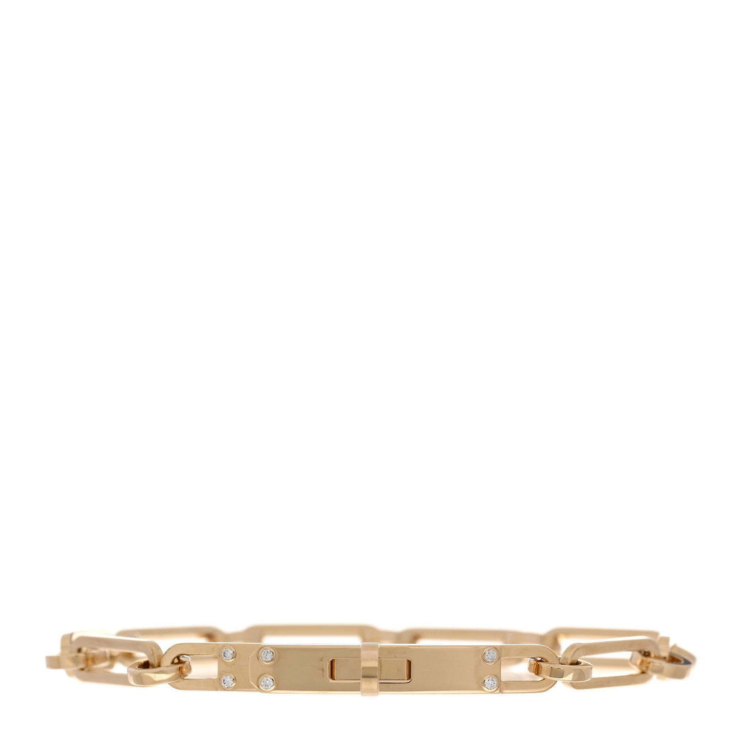 18K Yellow Gold Diamond PM Kelly Chaine Bracelet SH