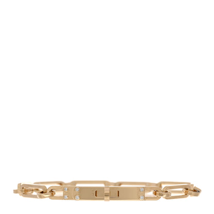 Hermes 18K Yellow Gold Diamond PM Kelly Chaine Bracelet SH 1 of 4