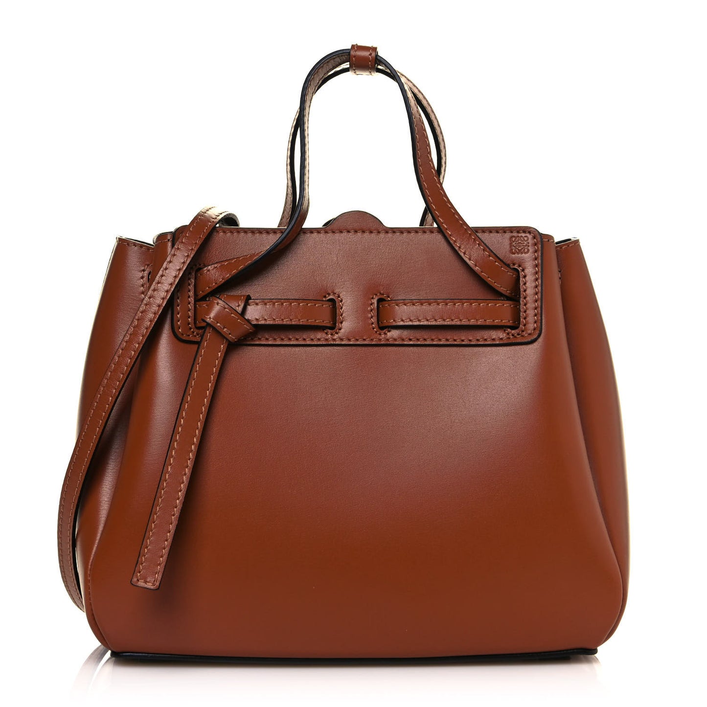 Boxcalf Mini Lazo Tote Tan