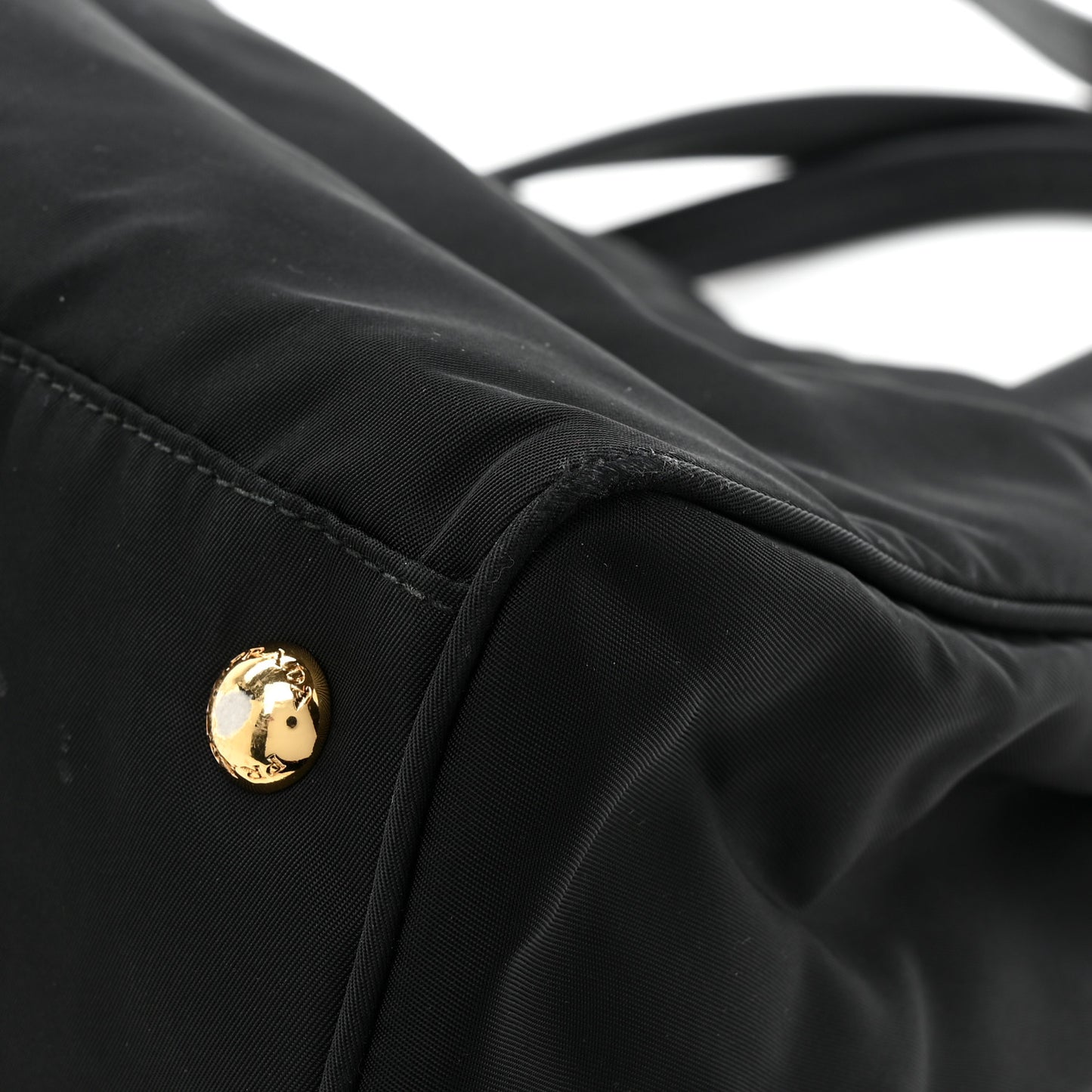 Tessuto Nylon Saffiano Shopping Tote Black