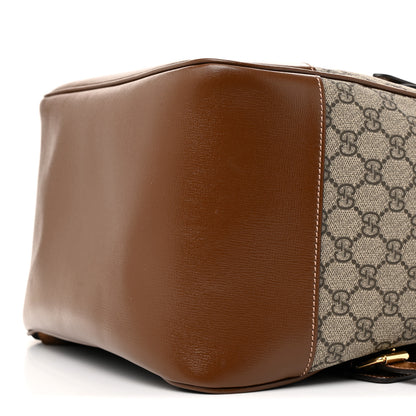 Gucci GG Supreme Monogram Azalea Calfskin Medium Retro Interlocking G Buckle Backpack Beige Ebony Brown Sugar 10 of 14