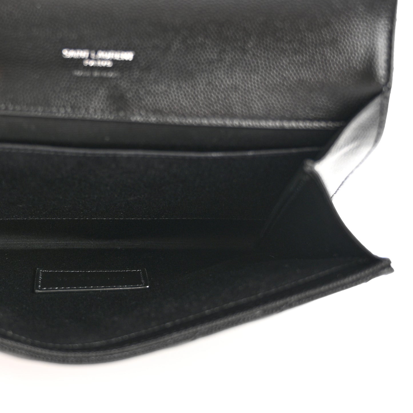 Grain De Poudre Matelasse Chevron Monogram Envelope Clutch Black