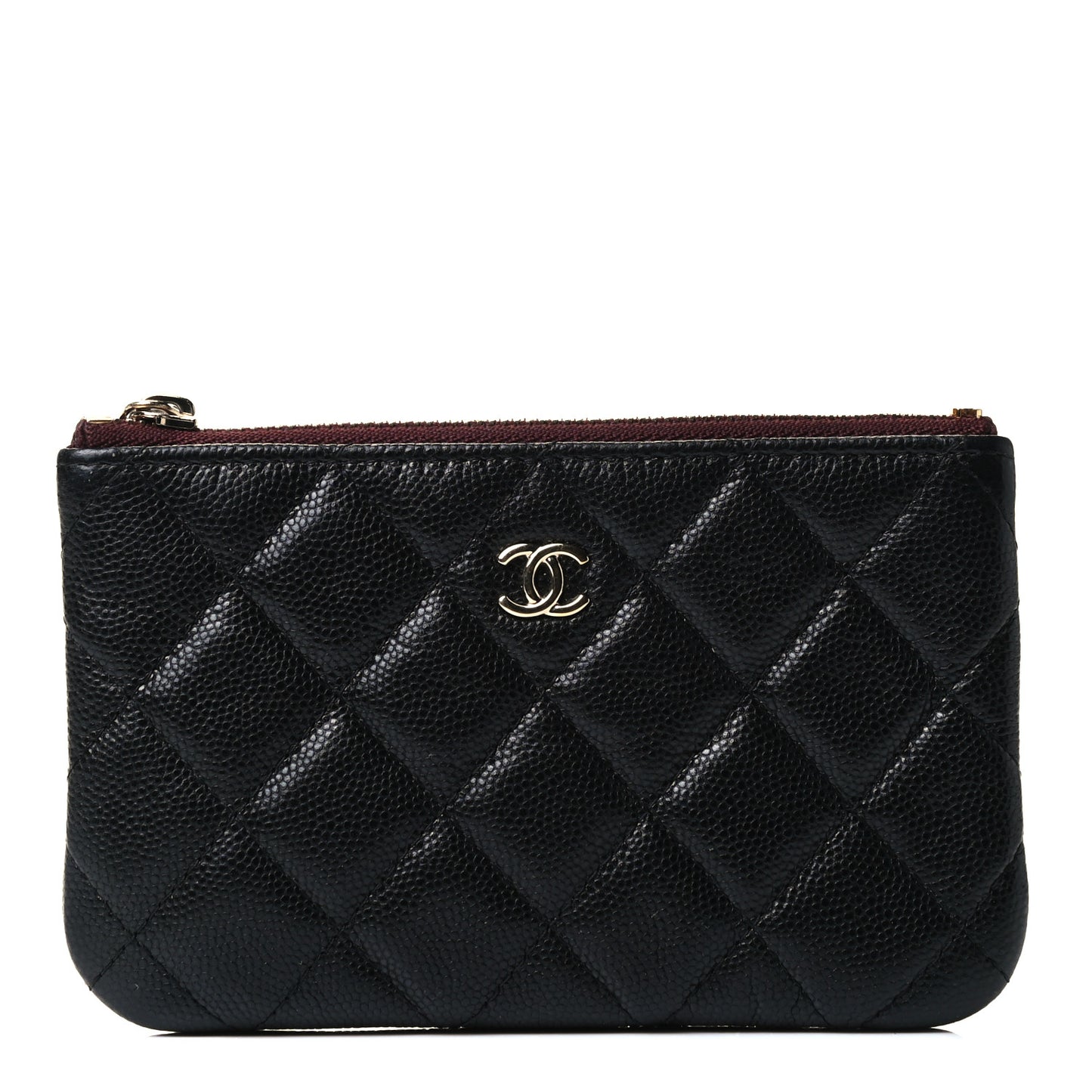 Caviar Quilted Small Cosmetic Case Black