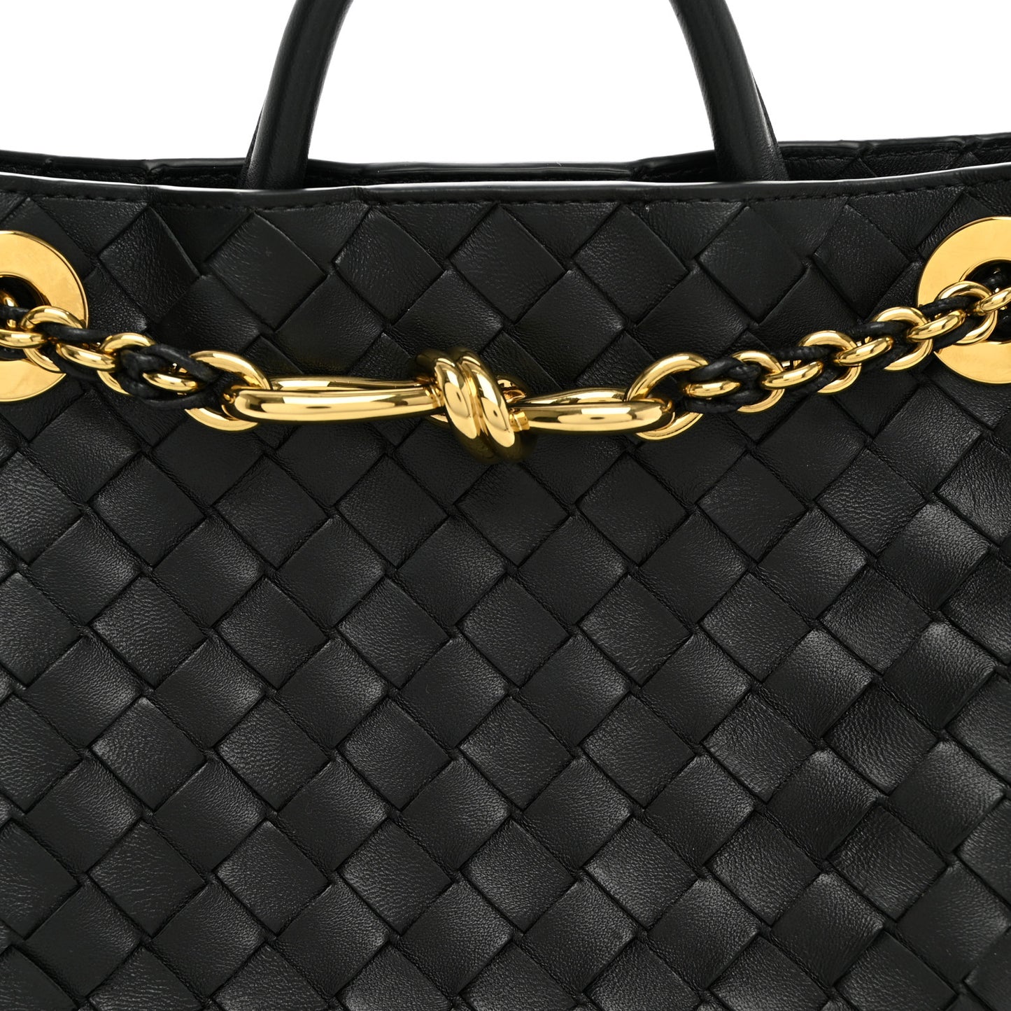 Nappa Intrecciato Small Andiamo Shoulder Bag Black